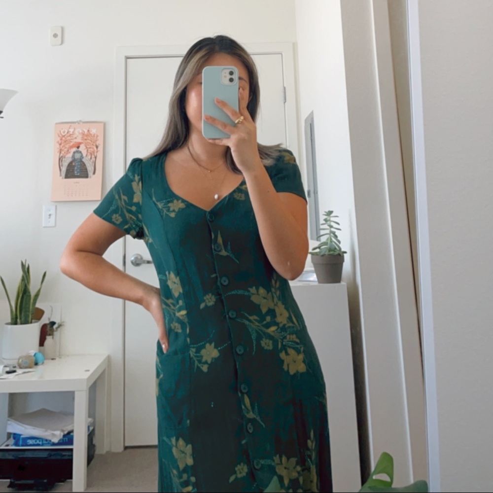 Green Button Dress